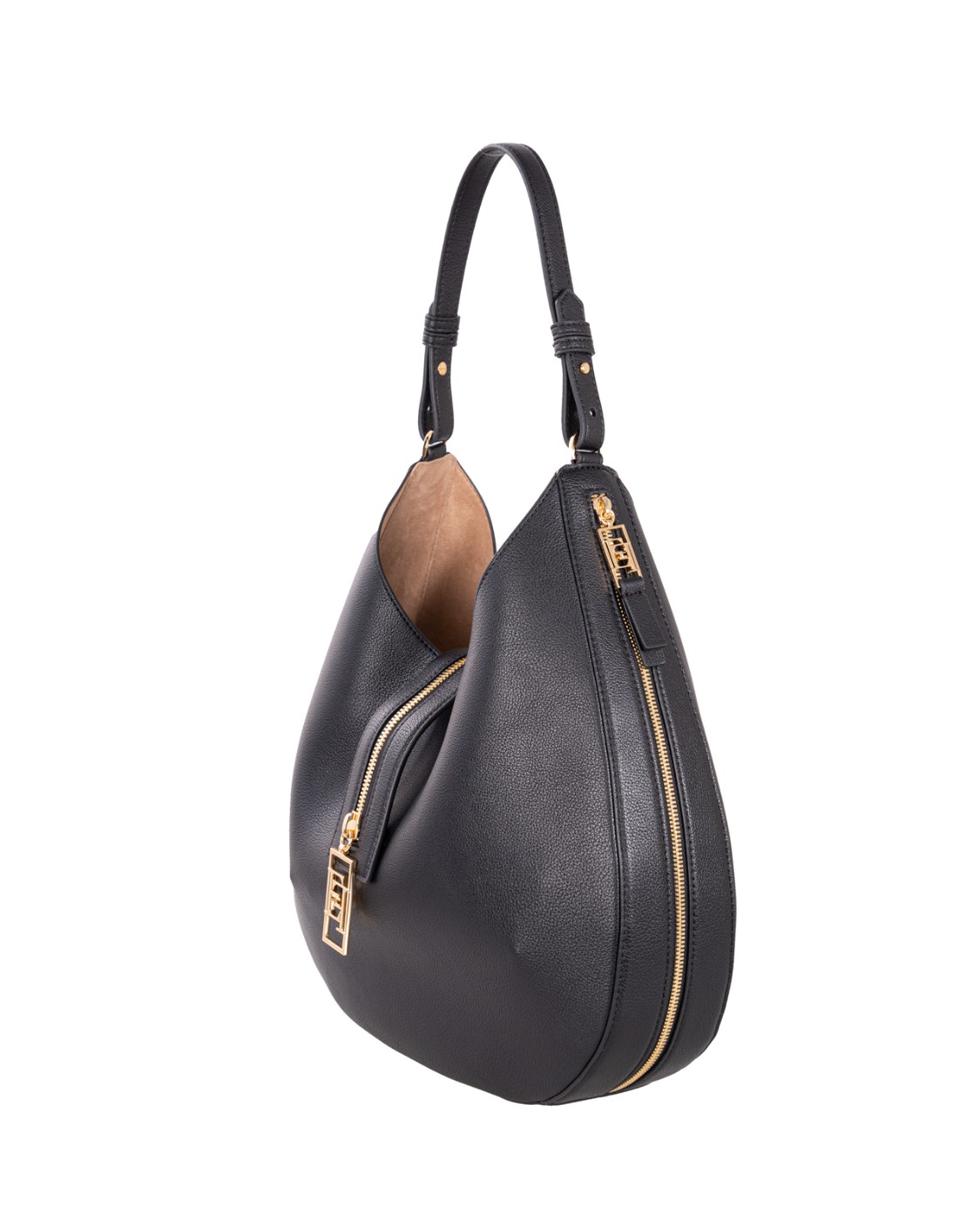 shop ELISABETTA FRANCHI  Borsa: Elisabetta Franchi borsa hobo grande in materiale effetto pelle con zip.
Cerniere con tirazip logati in metallo dorato.
Accessorio in metallo dorato.
Dimensioni: 37,5 x 37 x 8 cm.
Composizione: 59% Poliestere 22% Polvere di legno 19% Poliuretanica.
Made in Italy.. BS75A47E2-110 number 8006404